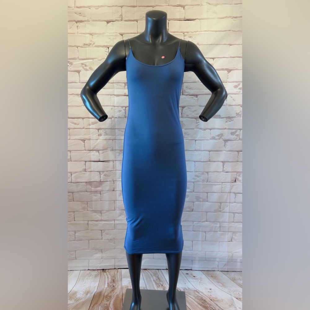 Blue Bodycon Midi Dress